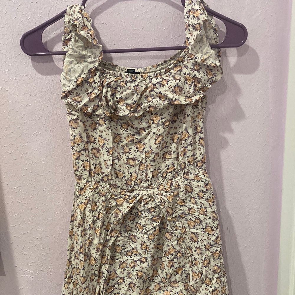 Flowery romper with train, size L(10/12)